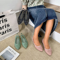 Damskie letnie buty na koturnie ze szpiczastym noskiem, eleganckie, proste sandały na co dzień