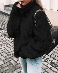 Sweter z golfem i rękawami typu dolman