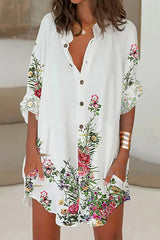 Modna damska koszula kardigan z długim rękawem i nadrukiem