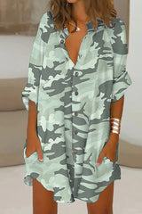 Modna damska koszula kardigan z długim rękawem i nadrukiem