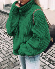 Sweter z golfem i rękawami typu dolman