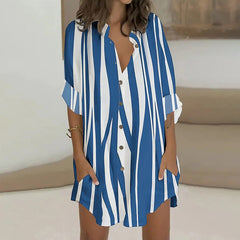 Modna damska koszula kardigan z długim rękawem i nadrukiem