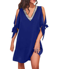 ✨Cekinowa, szyfonowa sukienka na ramiączkach, z dekoltem w kształcie litery V