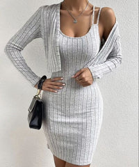 ✨Damski seksowny komplet ze spódnicą i płaszczem z szelkami, dwuczęściowy